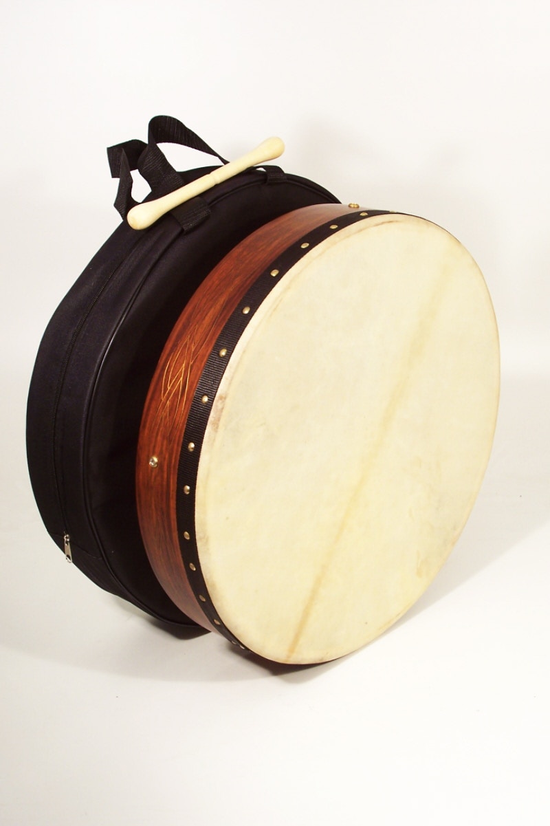 18 Inch Rosewood Bodhran With Brass Inlay