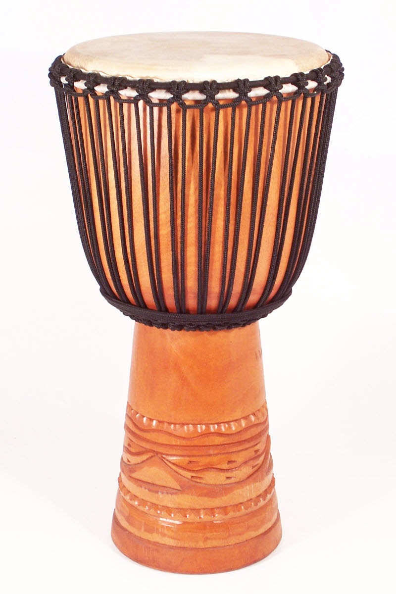 Mango wood Standard Djembe with carved base