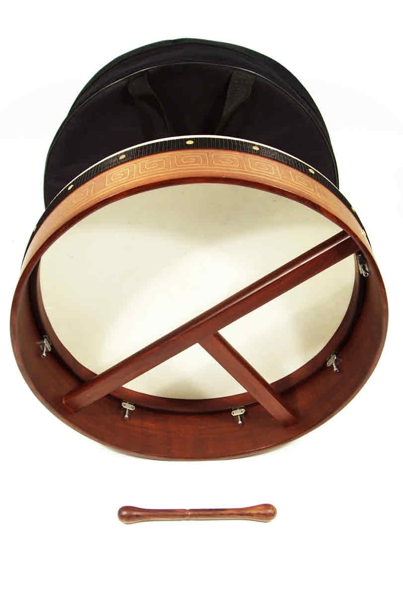 Tunable 18inch Bodhran with Brass inlaid pattern