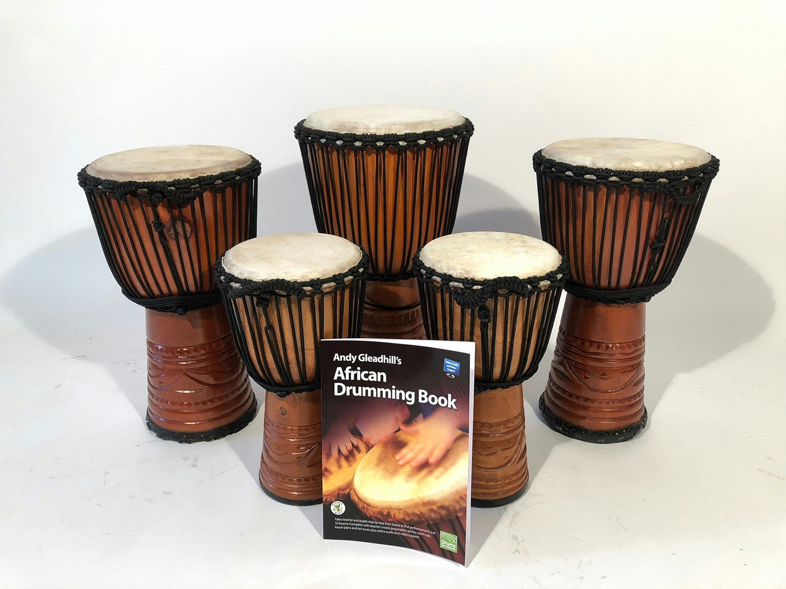 Knock on Wood 5 Player Djembe Drum Pack