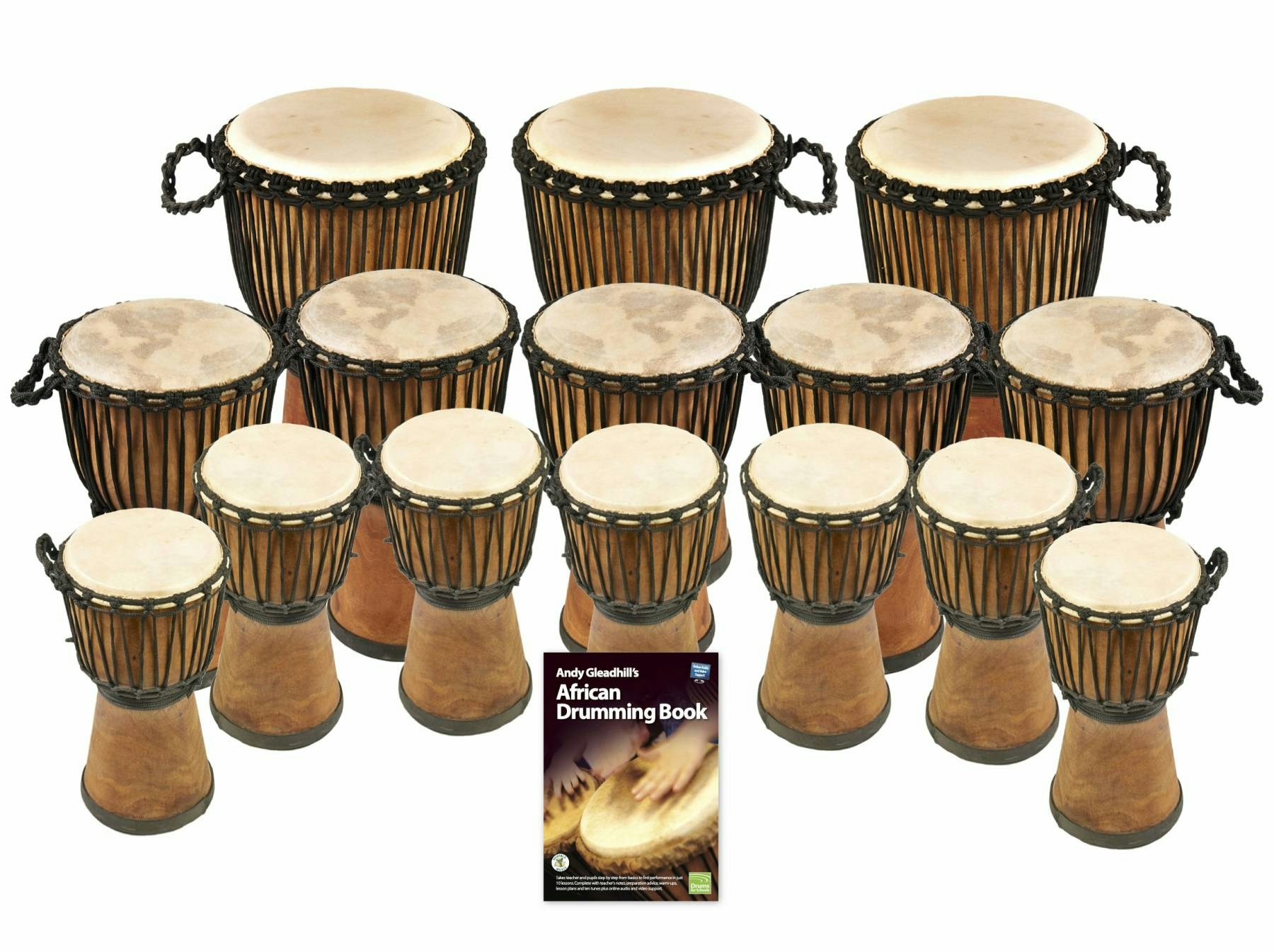 Knock on Wood 15 Player Djembe Pack, Primary